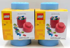 *2 Pack* LEGO Stackable Storage Brick 1 Knob- Light Blue Color