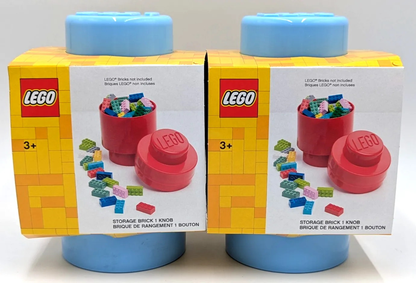 *2 Pack* LEGO Stackable Storage Brick 1 Knob- Light Blue Color