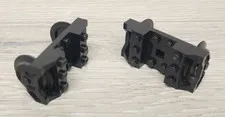 Lego 2878c01 Black Train Wheel RC Holder with Wheel Pair on Metal Axle Lot Of 2