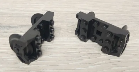 Lego 2878c01 Black Train Wheel RC Holder with Wheel Pair on Metal Axle Lot Of 2