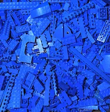 LEGO Blue Bulk +200 Mixed Bricks and Pieces *CLEAN*