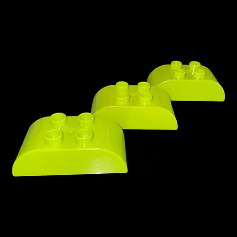 lot of 3 lime green Duplo blocks -2X4 rounded blocks -combined shipping (GRN3)