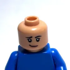 Lego - Minifigure Head - Dual Sided - Tan Skin, Smile / Open Mouth, Female