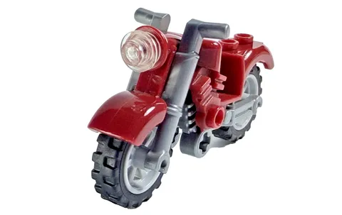 LEGO VINTAGE STREET BIKE 🔥 Red Motorcycle Gray Rims/Handlebars 🔥 For Minifigs