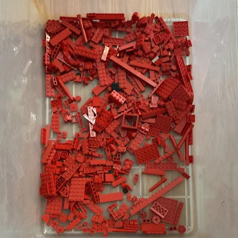 1lbs LEGO Red Mixed Bulk Lot Bricks Plates Pieces Assorted Parts Loose
