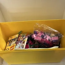 LEGO Classic Bulk Lot Mixed Bricks & Parts, Multicolor Plastic, Yellow Tub 