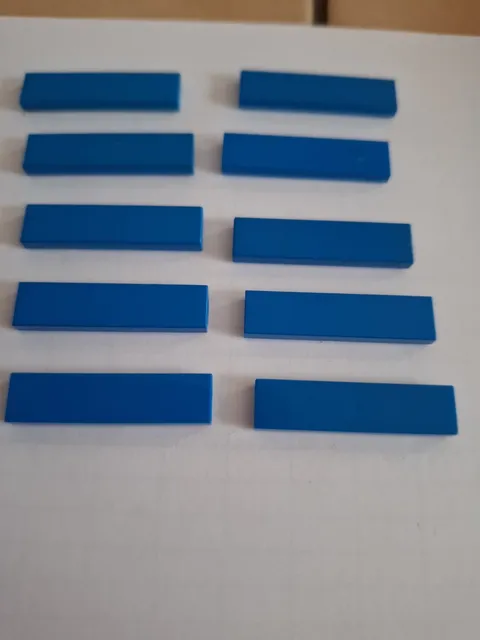 No 356 10x Lego Tile 1x4 2431 Blue