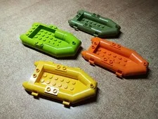 LEGO BULK LOT OF 4 SMALL RUBBER RAFTS BOATS #30086 MIXED COLORS