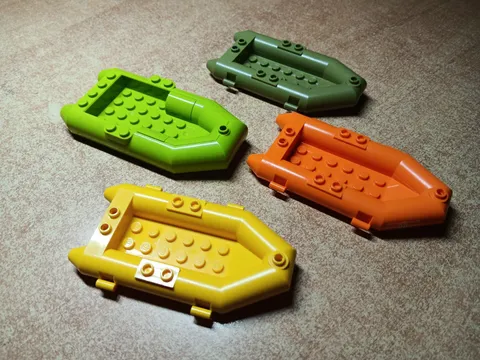 LEGO BULK LOT OF 4 SMALL RUBBER RAFTS BOATS #30086 MIXED COLORS
