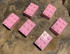 Lego Light Pink 2x3 Brick Lot. Used. 6 Pieces