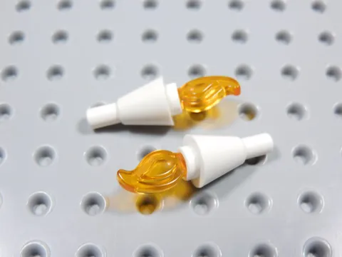 LEGO Lot of 2 White Torch Cone w/ Flame Accessory Minifig BT