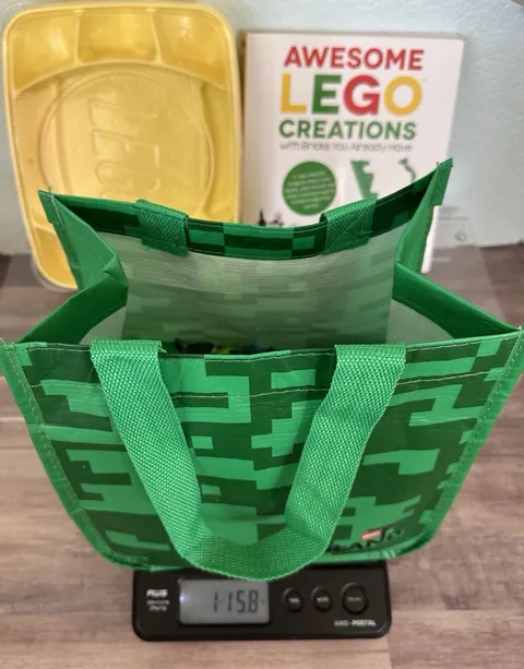 LEGO LOT Awesome Lego creations Book, Sorting container, bag of Legos