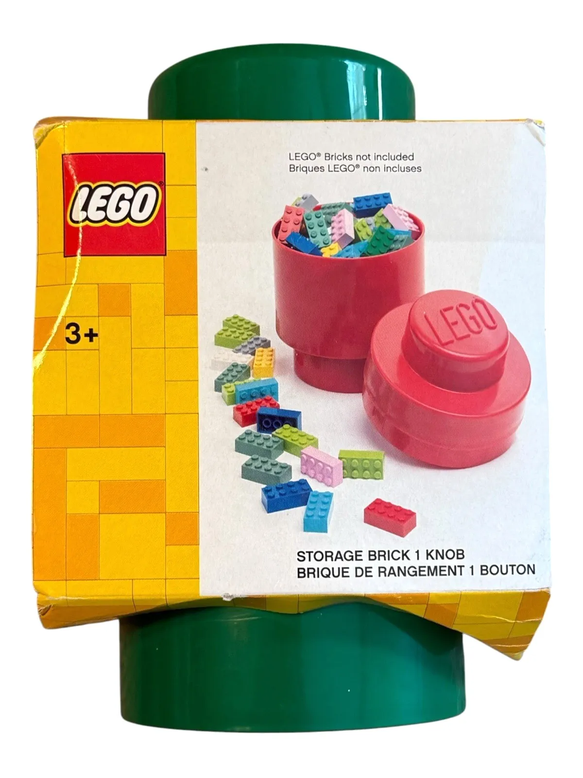 LEGO Storage Brick, 1 Knob - Green (Stackable) For Ages 3+