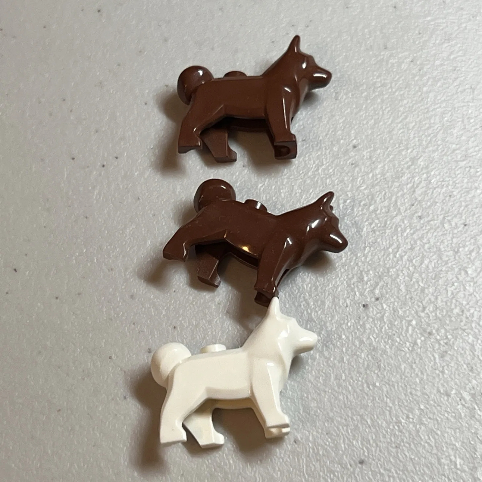 Lego Dog Minifigure Lot 2 Brown 1 White Lot Of 3