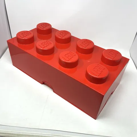 LEGO 8 Stud 2 X 4 Brick Storage Box  Large Red Block  EMPTY Tub  2017