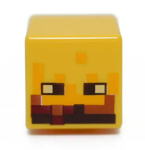 LEGO Yellow Minifigure Head Minecraft Blaze pixelated fire cube 21122 6528864