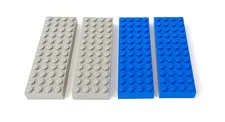 LEGO Part 4202 4 X 12 Thick Tall Brick Base Plate - Light Gray, BLUE Lot of 4