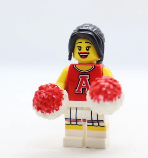Red Cheerleader A Pom Poms Series 8 LEGO® Minifigure Mini Figure