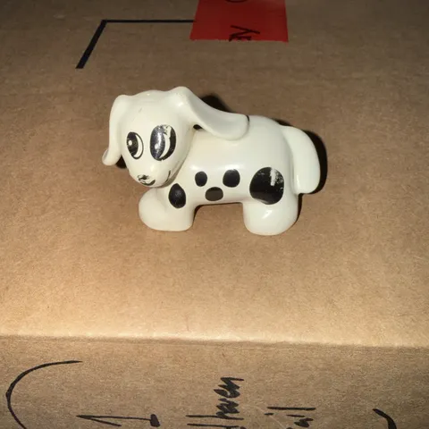 Vintage Lego Duplo Figure White Spotted Dog Circled Eye Dalmatian