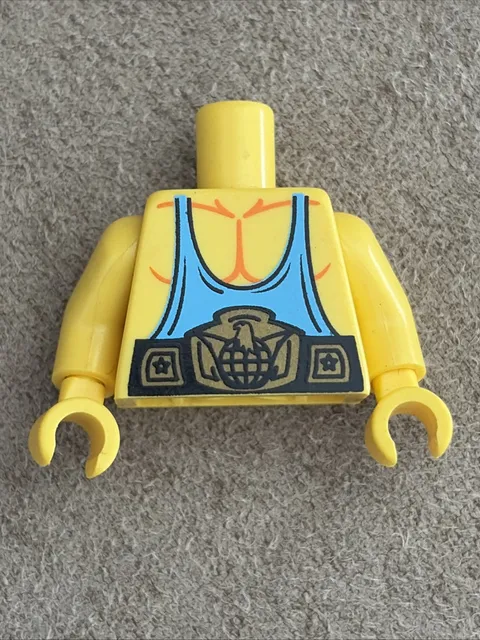 Lego - Minifigure Torso - Wrestler, Blue, Belt, Sleeveless