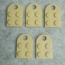 LEGO 3176 Plate Modified 2 x 3 with Hole Tan x5 Genuine