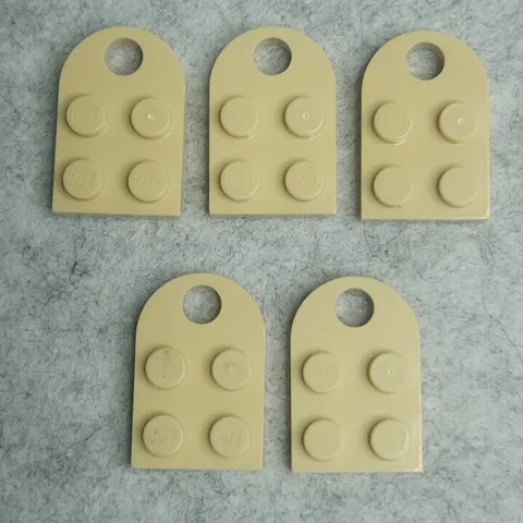 LEGO 3176 Plate Modified 2 x 3 with Hole Tan x5 Genuine