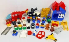 LEGO DUPLO Bulk Lot 40+ Pieces Blocks Figures Fire Police Ladder Building Animal