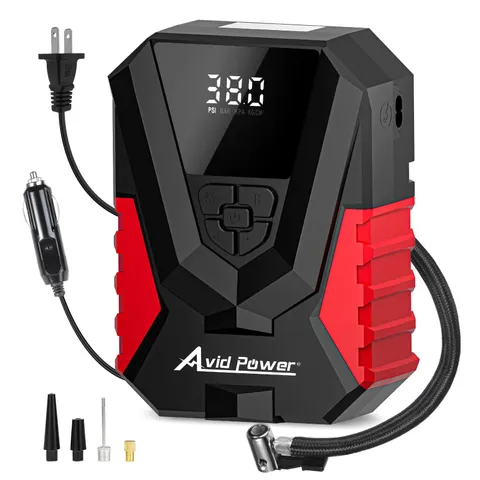Avid Power Tire Inflator Portable Air Compressor Ac/Dc Automatic Tire Inflator