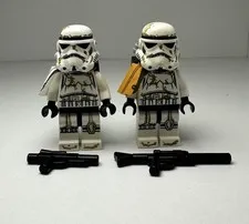 Two Lego Star Wars Sandtrooper Minifigure Orange and White sw0364 sw0383 - 2C