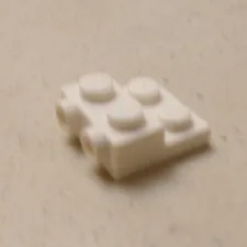 Lego x1 White Modified Plate 2x2x2/3, 2 Studs On Side, 99206 (028-132)
