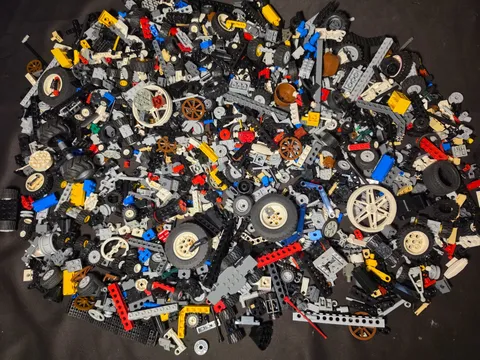 5LB LOT LEGO Technic Bulk Multicolor Mixed Wheels Gears Axles Parts Tires Etc