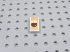 LEGO White 1x2 Printed Tile Plate Acorn Minifig BG