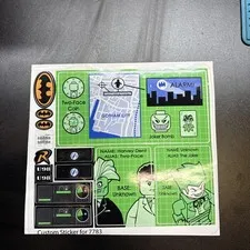 New Lego 7783 Batcave Mr. Freeze Replacement Reproduction Sticker Pack