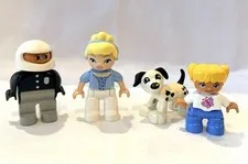 Duplo Figures Mixed Lot 4 Cinderella Police Officer Dalmatian Puppy Minifigures