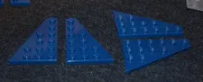 (4 - [2 pair]) 4x6 Dark Blue Corner / Wing Plate Bricks ~ New Lego Parts ~