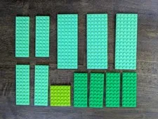 Lot of large LEGO plates - Medium Green, Bright Green, Lime - RARE COLORS