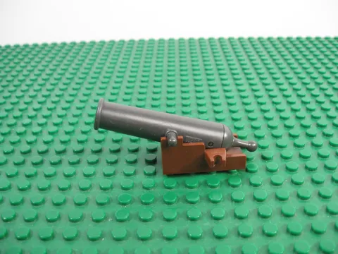 LEGO Pearl Dark Gray Cannon SHOOTING Reddish Brown Base 4195 #2527 2533c01 MINT!