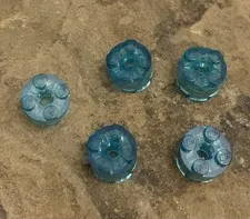 LEGO 2x2 TRANS-LIGHT BLUE ROUND Bricks (ID 3941) Lot Of 5