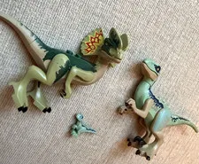 LEGO Jurassic minifigure Dinosaur Lot Dilophosaurus Blue Velociraptor Baby