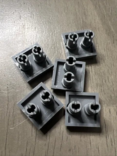 LEGO 15092 Dark Bluish Gray Plate, Modified 2 x 2 with Pins on Bottom x5