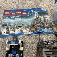 LEGO City 60130 Prison Island Incomplete Lot w/ 6 Minifigures, Boat, Instruction