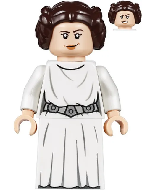 LEGO [No Color/Any Color] Princess Leia - White Dress, Detailed Belt with 3 Embl