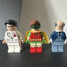 LEGO Robin, tuxedo Bruce, Alfred ￼￼￼ Minifigure Lot of 3