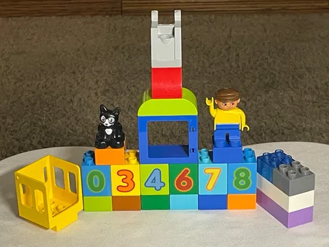 Lego Duplo Numbers Bricks, Black Cat, Boy Figure and Others
