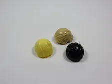 LEGO Lot of 3 Short Slicked Back Hair Widow's Peak Minifig Black Yellow Tan I12