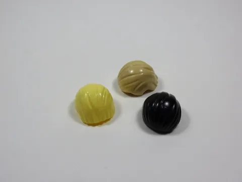 LEGO Lot of 3 Short Slicked Back Hair Widow's Peak Minifig Black Yellow Tan I12