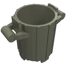 LEGO Part 2439 - Dark Gray Trash Can with 2 Cover Holders
