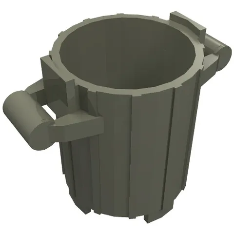 LEGO Part 2439 - Dark Gray Trash Can with 2 Cover Holders
