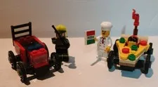 LEGO 60458 City Pizza vs. Fire Truck Race Car Toy Building Complete No Manual