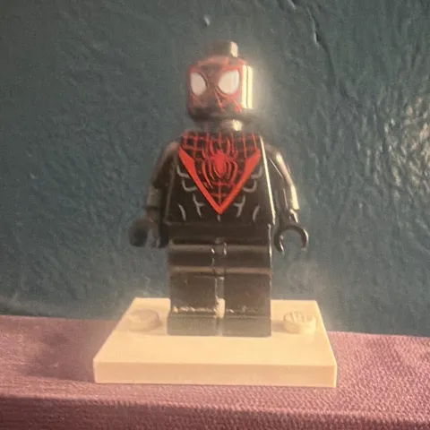 LEGO Spider-Man Miles Morales Minifigure Black Suit with Red Spider Emblem